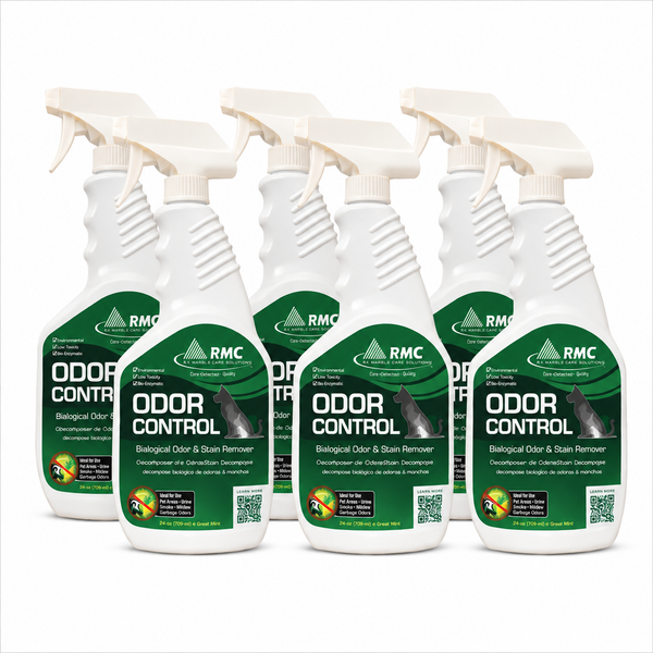 RMC Odor Control Biological Odor & Stain Remover – 24 oz Spray Bottles, 6 Pack