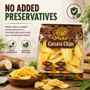 Puka Cassava Chips, 12 oz Bags (Pack of 6) – Gluten Free Cassava Snacks, No Added Preservatives, No Artificial Coloring, Zero Trans Fat