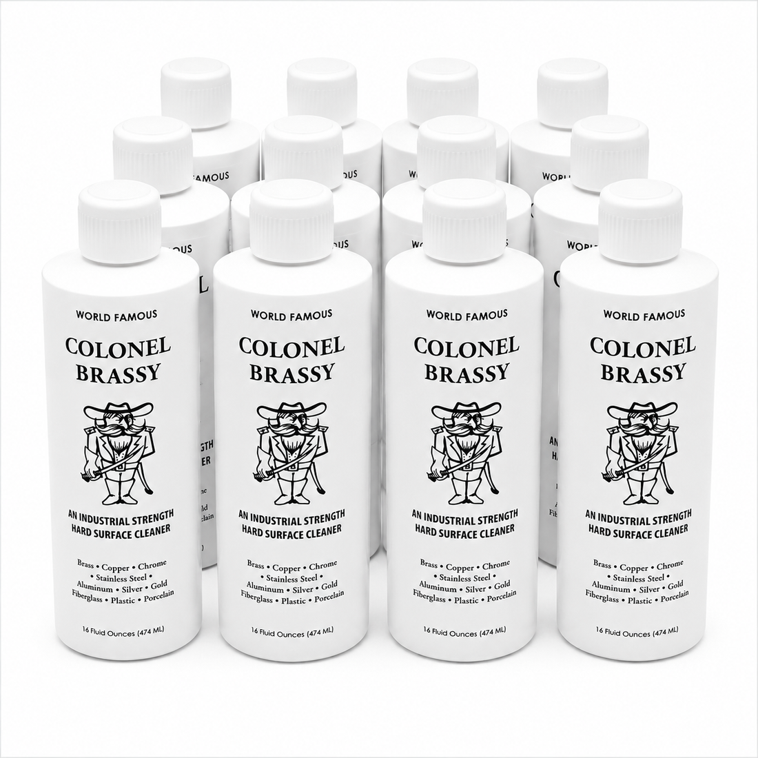 Colonel Brassy Industrial Strength Hard Surface Cleaner – 16 oz Bottles (12-Pack)