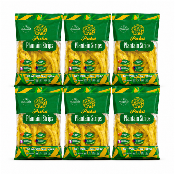 Puka Plantain Strips, 12 oz Bags (Pack of 6) – Gluten Free Plantain Snack, No Added Preservatives, No Artificial Coloring, 0g Trans Fat