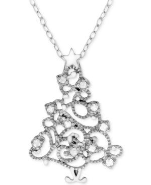 New Diamond (1/10 Ct. T.w.) Christmas Tree Necklace $100.00 Size 18