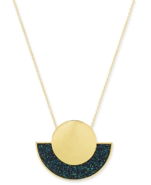 Thalia Sodi Gold-Tone Glitter Geometric Pendant Necklace, 18 + 3 Extender,  - Blue Size