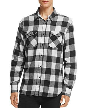 Jachs Ny Buffalo-Plaid Flannel Button-Down Classic Fit Shirt Size Medium