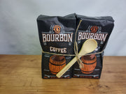 Barissimo Premium Bourbon Whiskey Infused Flavor Ground Coffee with Grace-I-Am Bamboo Stirring Spoon